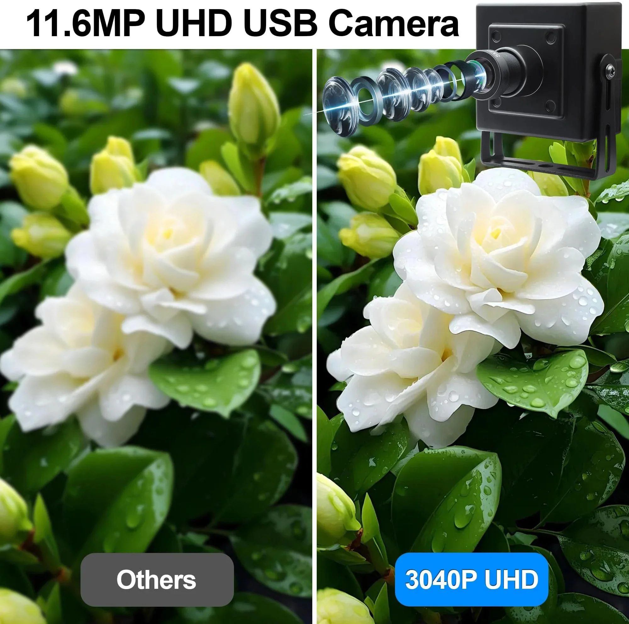 12MP IMX577 Sensor USB Camera High Speed 4K 30fps 1080P 120fps Wide Angle Low Light Industrial Webcam for Machine Vision