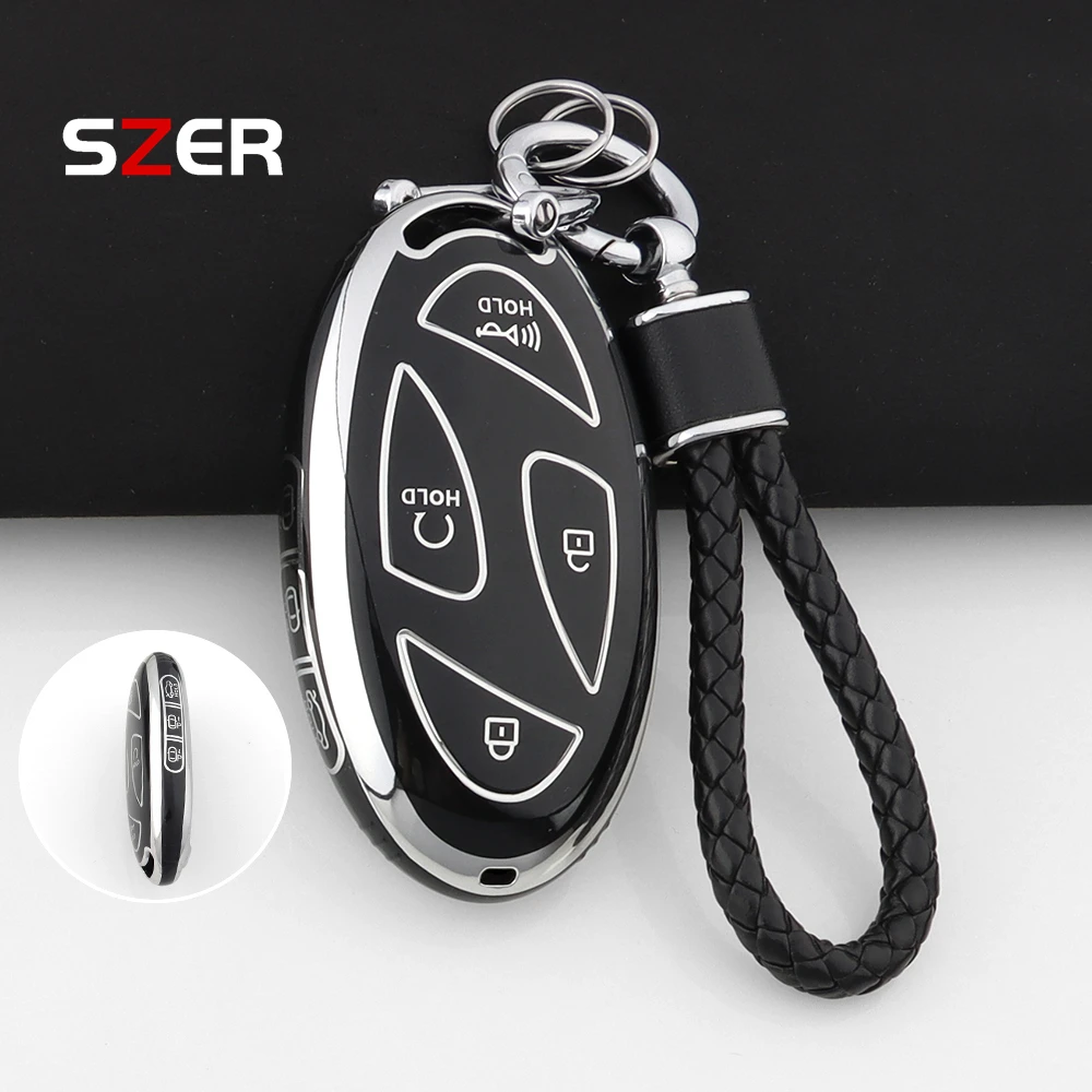 7 Buttons Woman TPU Car Remote Key Case Cover Shell For Hyundai IONIQ 6 New Grand Prix GN7 Kona Protected Fob Holder Keyless