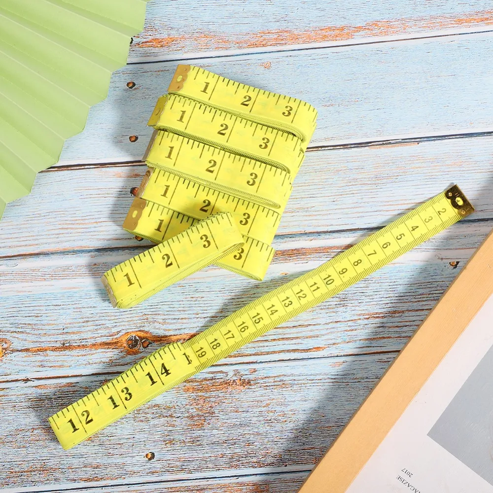 10Pcs Durable Double Scale Soft Tape Measure 300cm / 120 Inch Yellow Flexible Measuring Tape Tailor Cloth Ruler Sewing Craft