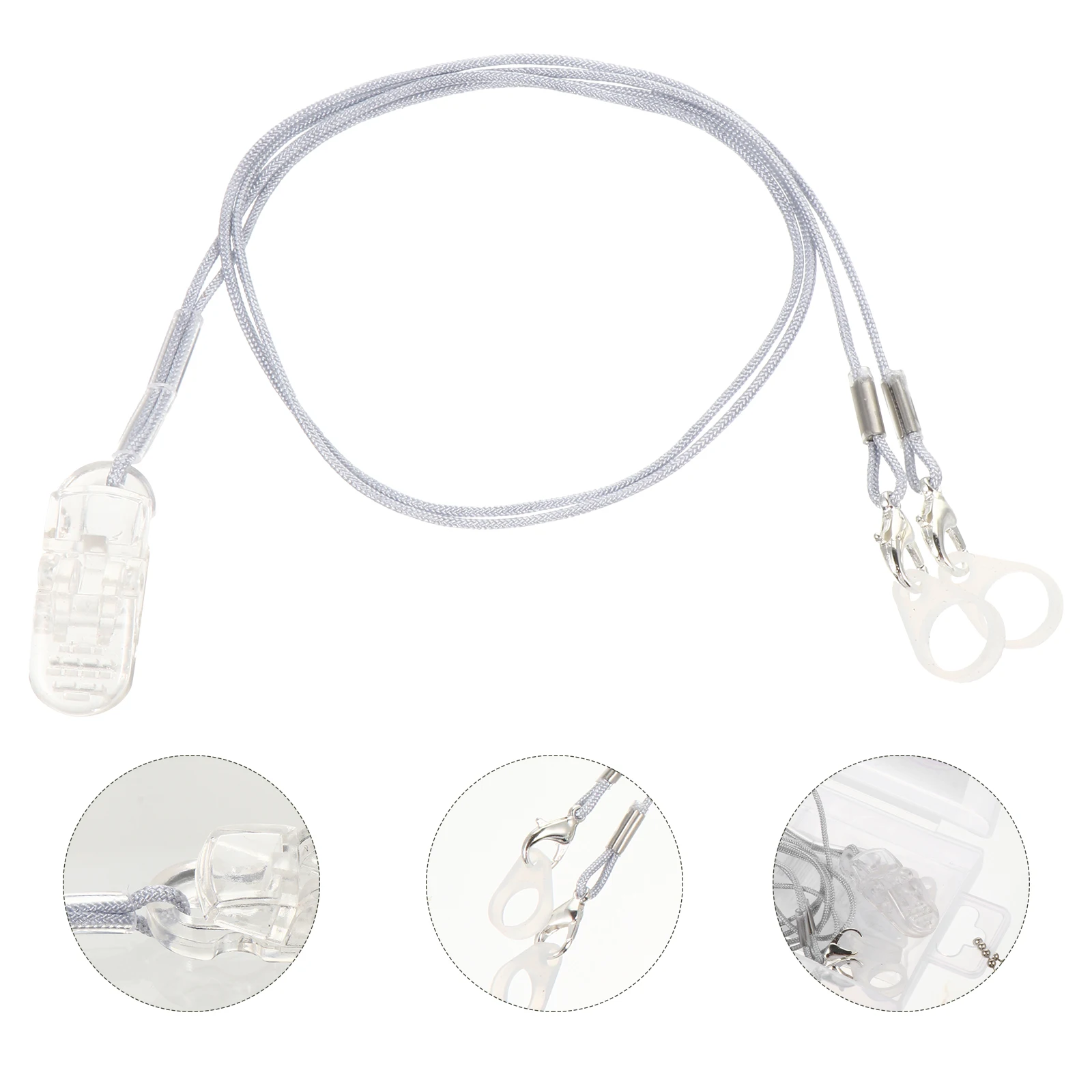 

1 set Anti-lost Lanyard Hearing Aid Cord Durable Nylon BTE Hanging Rope Portable Clip Case Protective Cover for Seniors Health