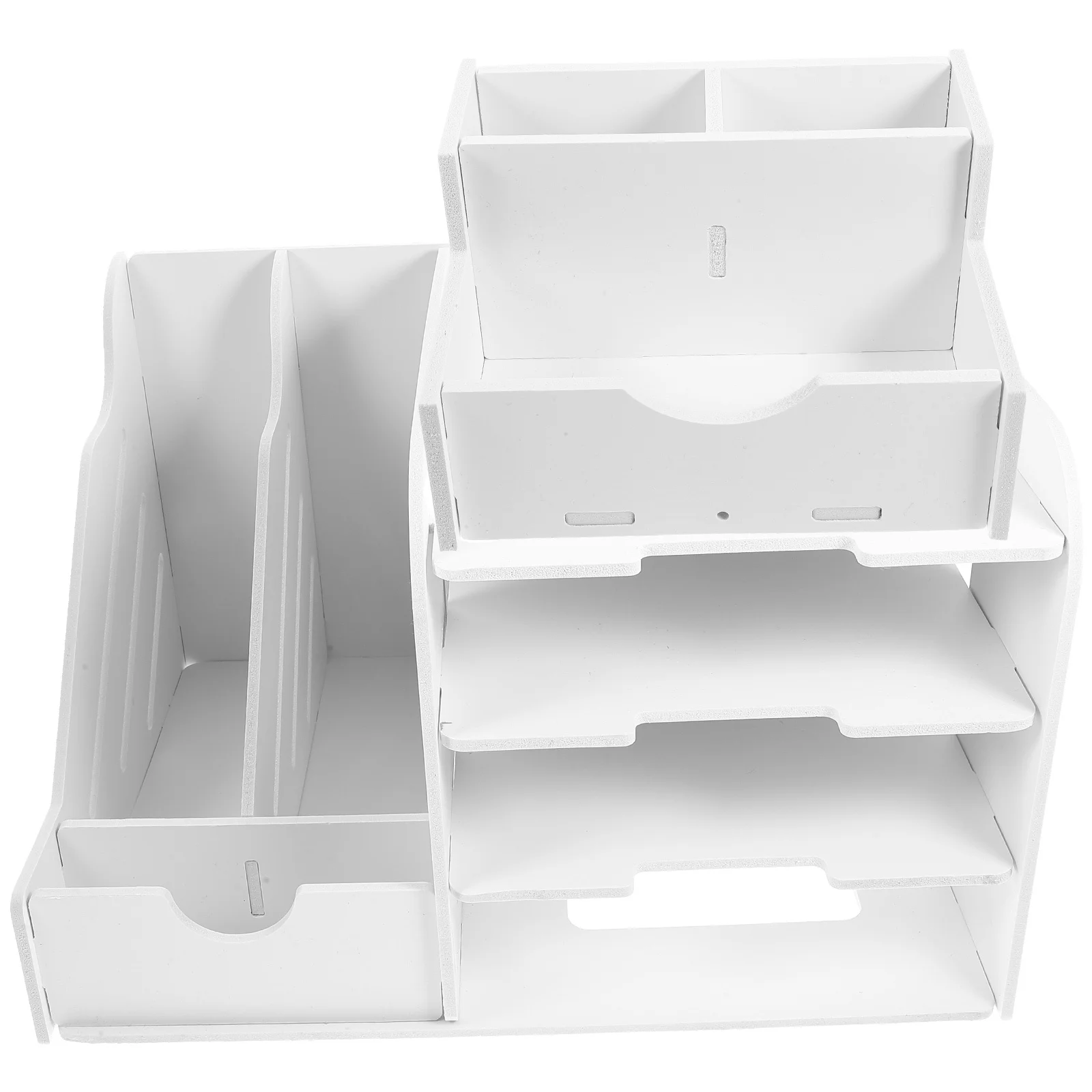 

Compact 4 Tier Desk Organizer File Storage Shelf Office Tabletop Organizer Magazine Books Folders Tidy Desktop Container