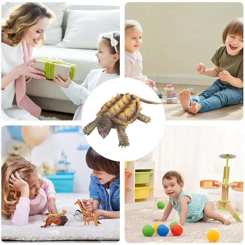 Tortue Snapping pour enfants, modèle animal, tortue, figurine d'action, jouet simulé, Seattle Leone, nition