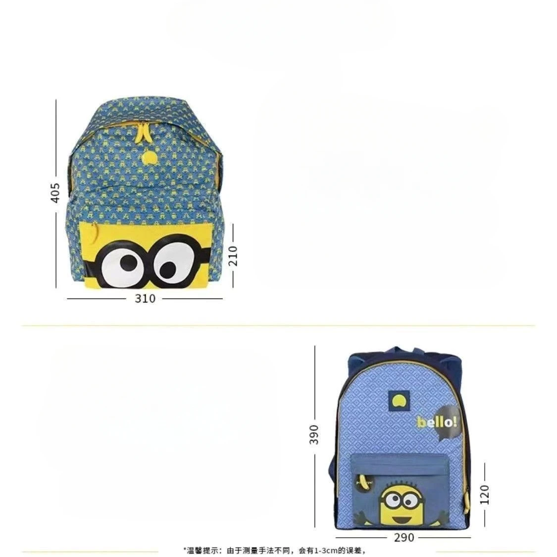 Minions Cartoon Cute Ultra Light Children\'s School Bag Creative Anime Peripheral Kawaii Casual Kindergarten Backpack Wholesale