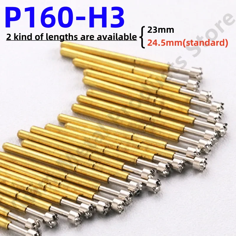 

100PCS P160-H3 Spring Test Pin Test Probe 23 or 24.5mm Dia 1.80mm Needle Pogo Pin P160-H Dia 1.36mm Circuit Board PCB Test Tool