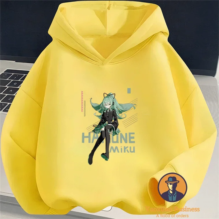 المألوف Miku ليتل بنين بنات أطفال هوديي لطيف الكرتون المطبوعة يندبروف الدافئة الخريف الشتاء جديد #5