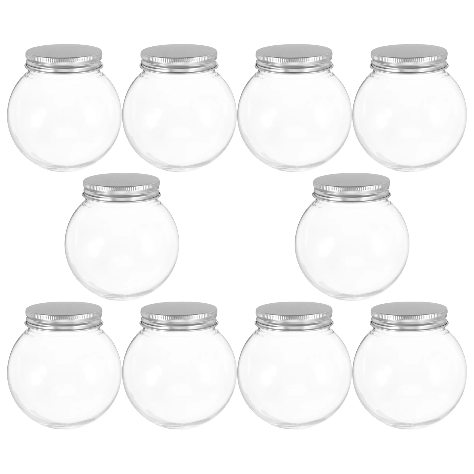

10 Pcs Yogurt Round Bottle Clear Plastic Thickened Drink Bottles for DIY Christmas Balls Sand Art Crafts Plastic Juice