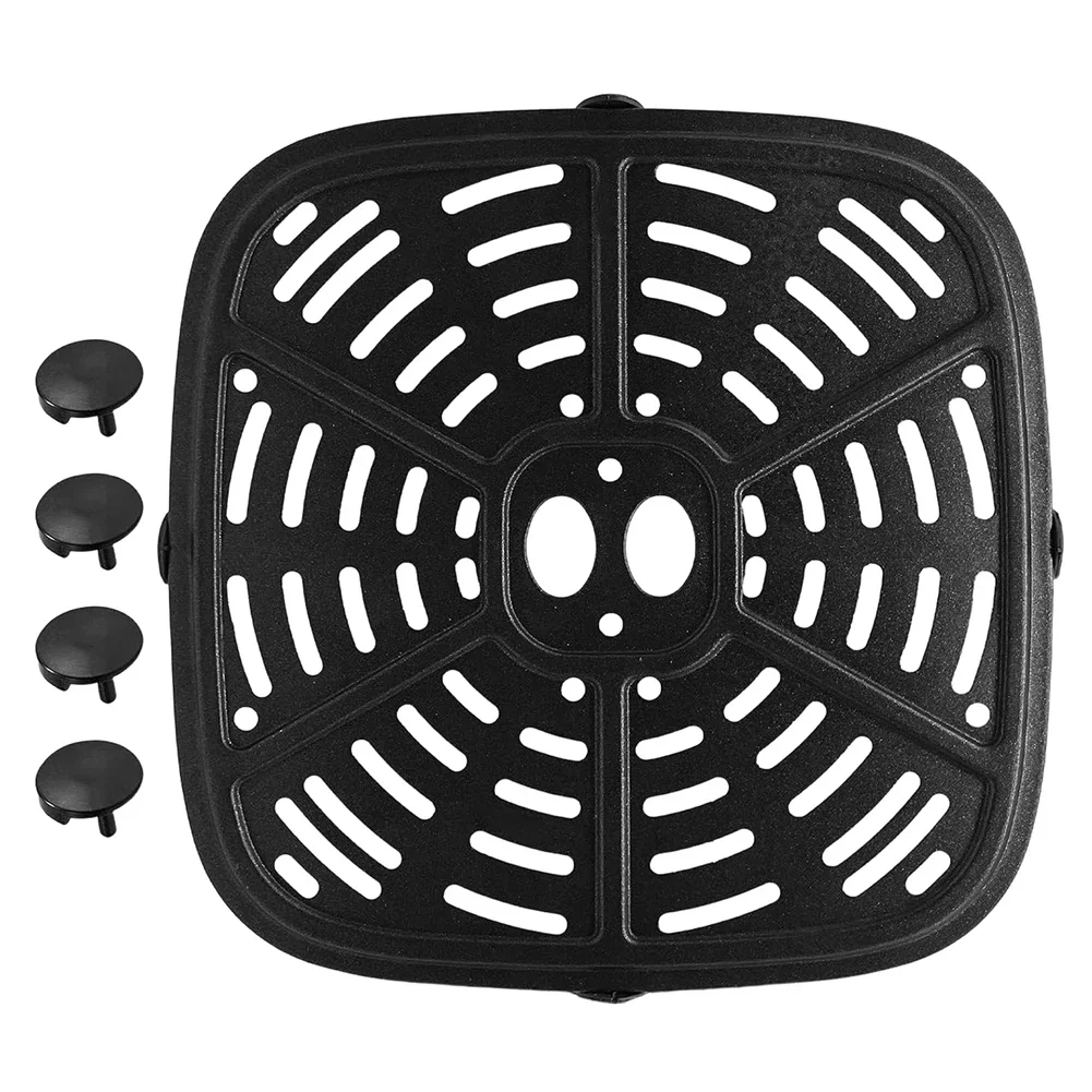 24x24cm Grill Pan For Holstein Housewares For 4QT Air Fryer Stainless Steel Nonstick Enamel Coated Replacement Part Black