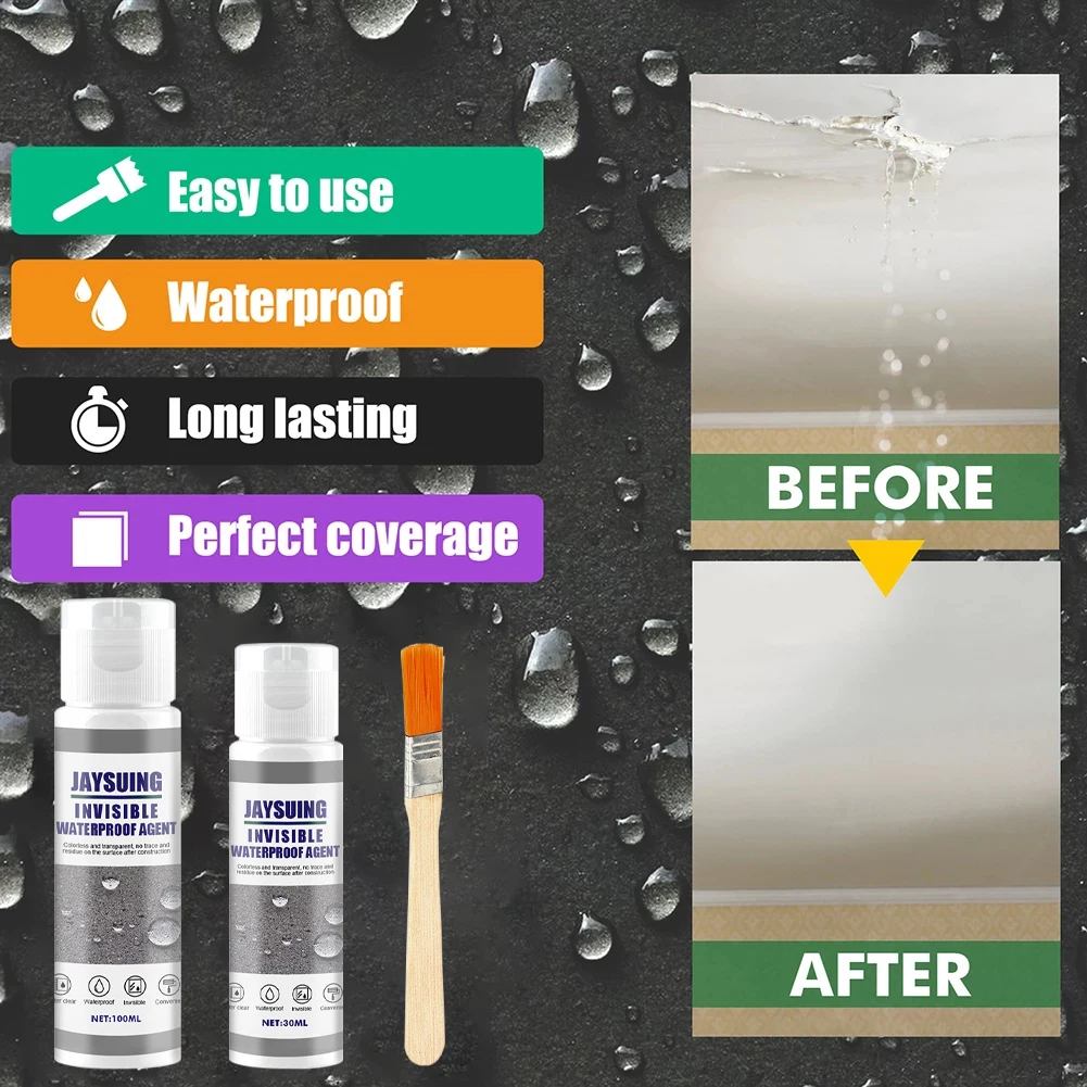 100ML Sealant Spray Upgrade Anti-Leaking Sealant Spray Wall Mending Agent Repair Invisible Waterproof Leak-Trapping Spray