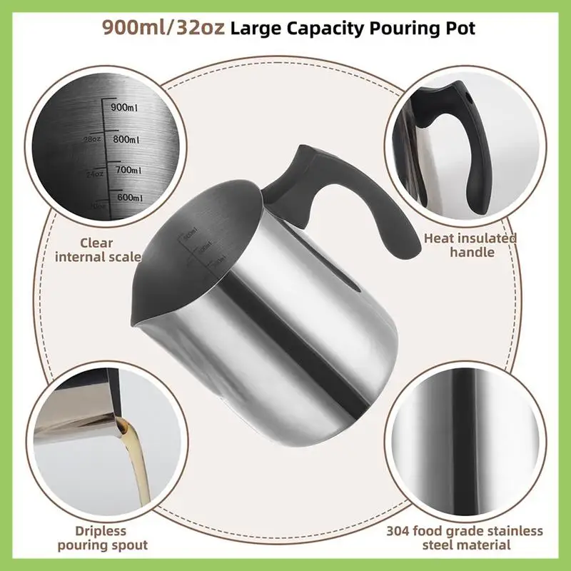 

Candle Making Kit Supplies For Adults, DIY Candle Making Kit For Beginners, Comes With 900Ml Pour Pot Metal Kettle, EU Plug