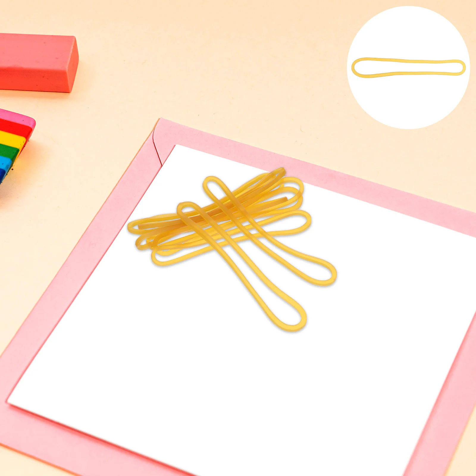 500 قطعة من المطاط الأصفر: أربطة مجلد ملفات شديدة التحمل عالية المرونة للمكتب والمدرسة والوثائق المالية قوية قابلة لإعادة الاستخدام