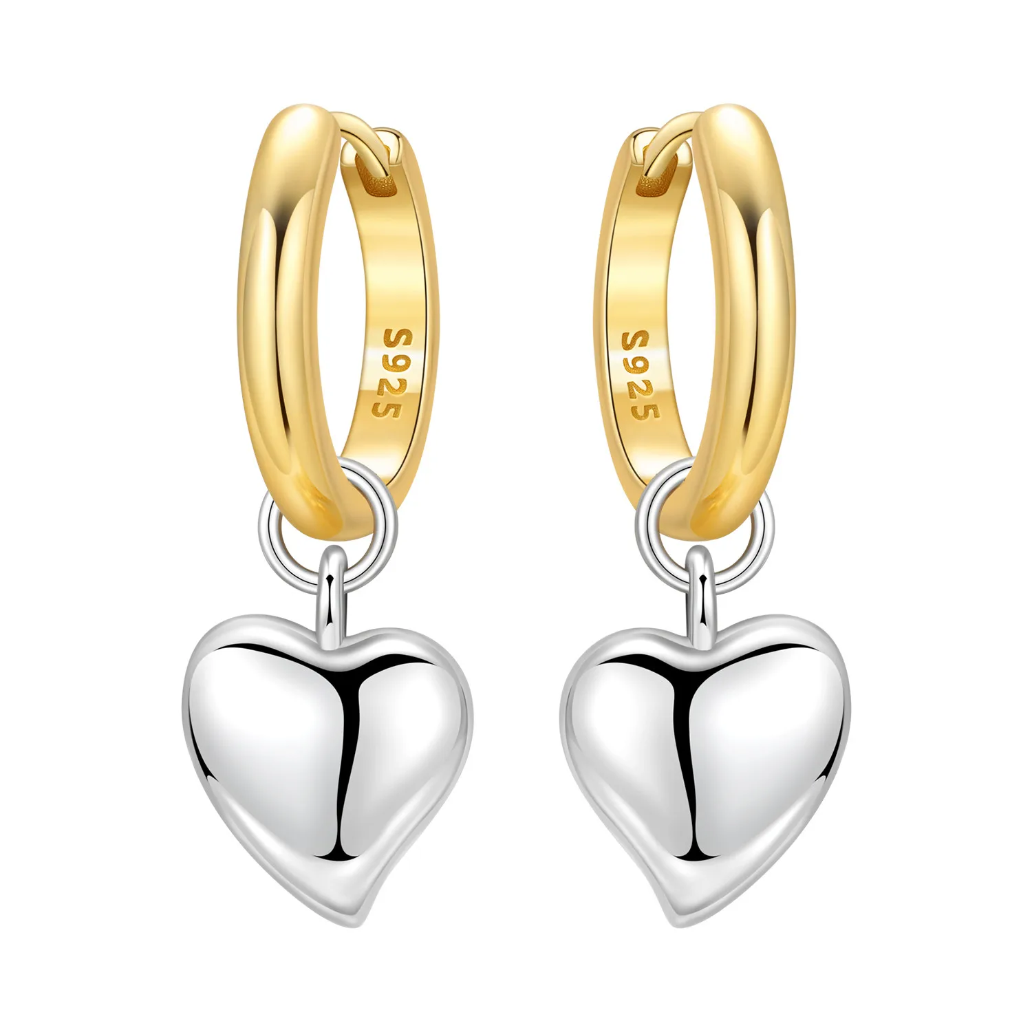 Elegant heart earrings for women featuring gold and silver heart-shaped designs, perfect for gifting and everyday fashion from VelmoraMart.