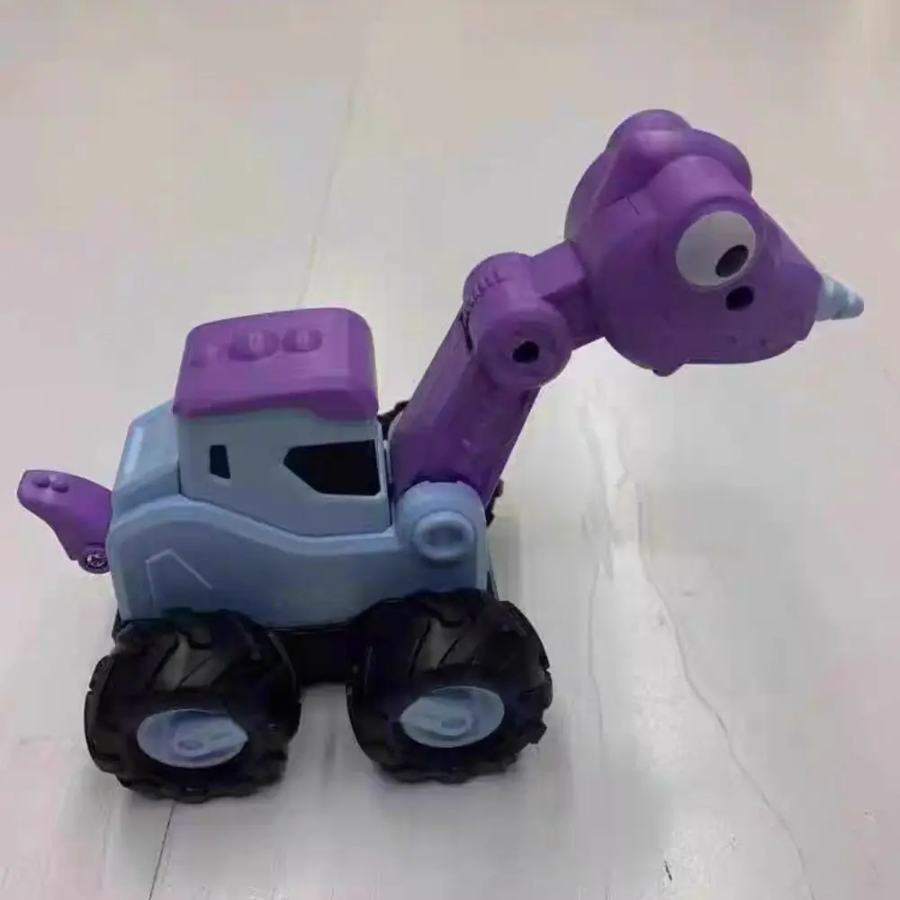 Plastikowy Samochodzik Zabawka dla Dzieci Napędzany Naciągiem Puzzle Umiejętności Manualne Dinozaur Inżynieryjny Model Samochodu Kolekcja Kreskówka Dzieci Koparka Samochodowa Zabawka