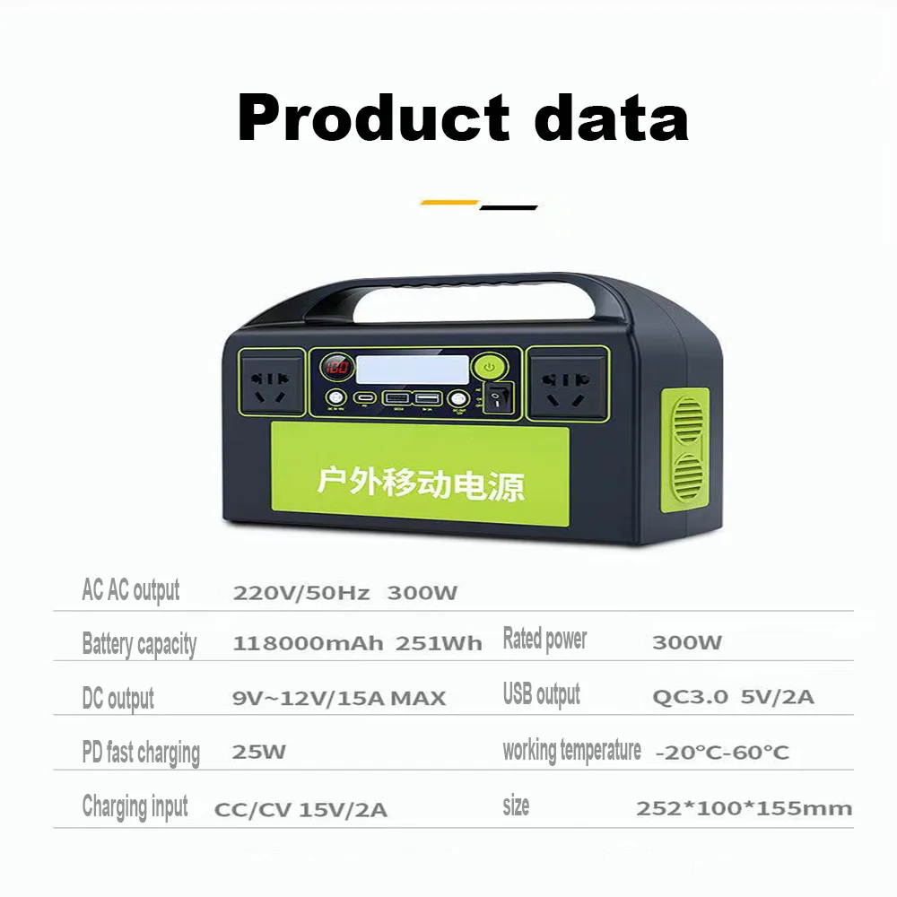 220V 300W przenośna ładowarka elektrownia słoneczna 118000mAh USB AC zewnętrzna bateria pomocnicza outdoor camping