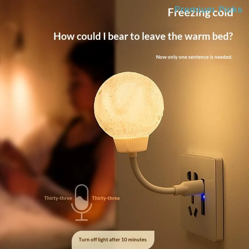 portableNight Light Smart Voice Activated Soft Warm Glow Energy Saving Lamp for Nursery Kids Bedroom Home Decor