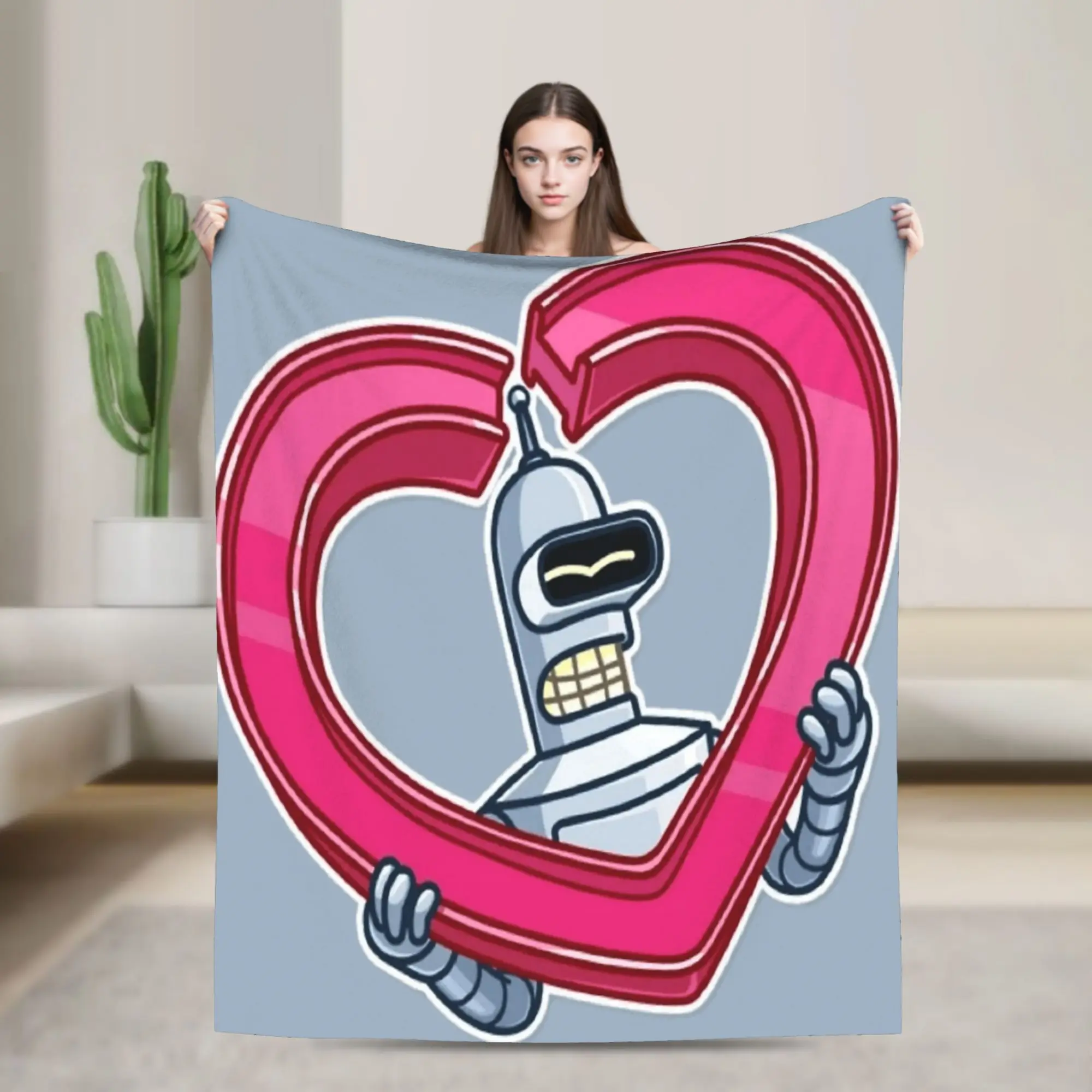Super Soft Futuramas Cartoon Comic Throw Blanket Premium Fleece Flannel Lightweight  Bed Blanket Warm Plush Blankets