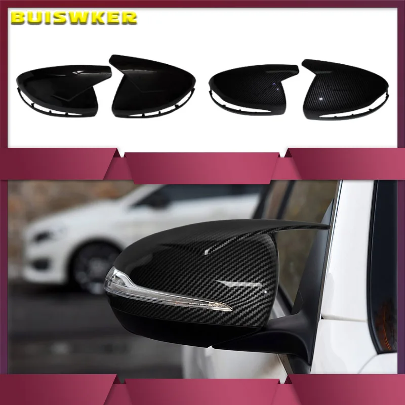 2PCS Glossy Black Mirror Cover Caps With LHD For Mercedes-Benz E GLC S C Class W205 W213 X253 W222 W238