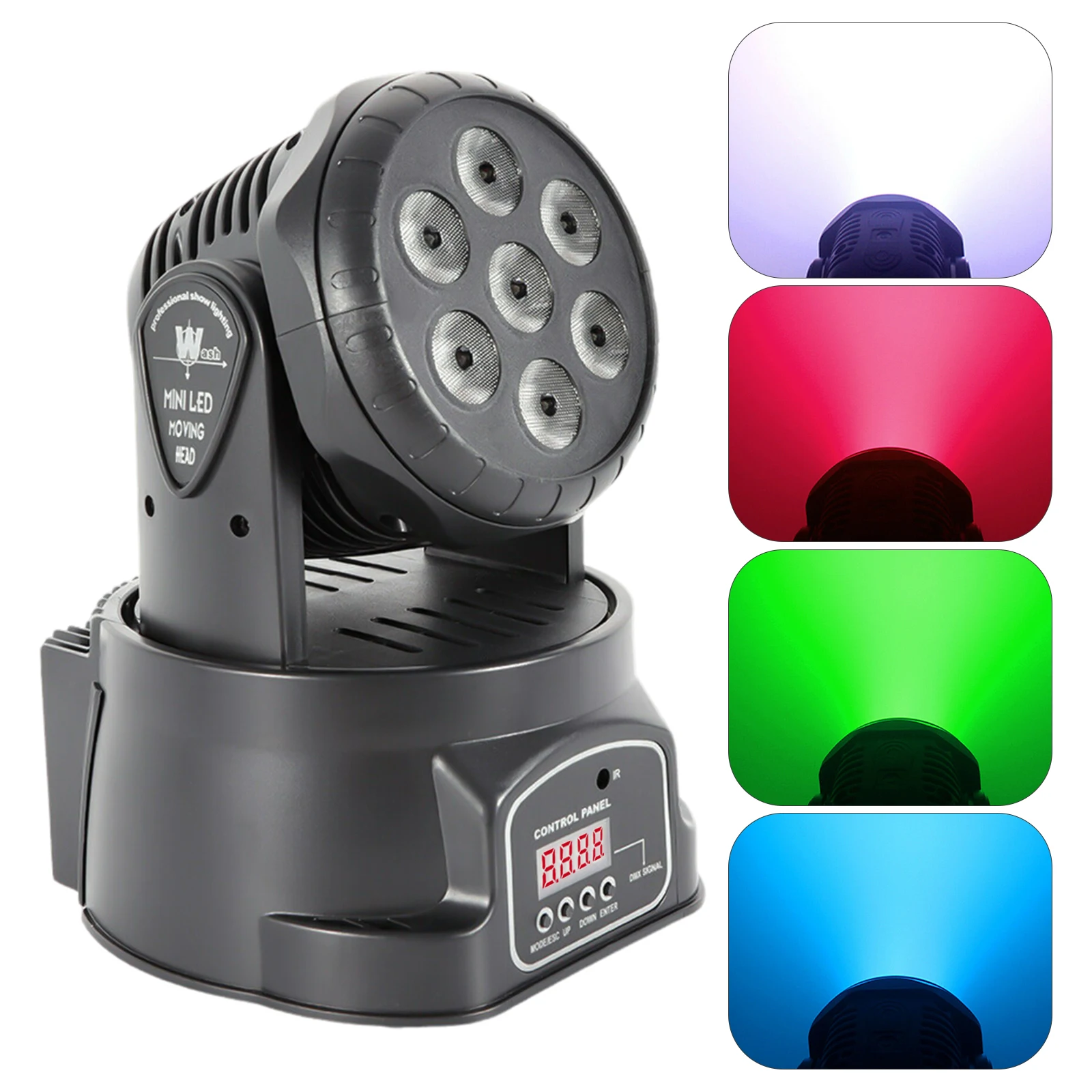 AC 100V-240V Moving Head Stage Lighting 7 LED 4In1 RGBW 9/14 Channel DMX512 Stage Light