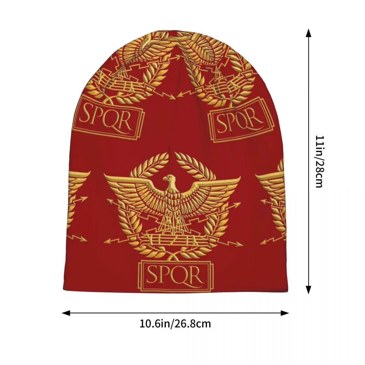 Gold Roman Aquila Eagle SPQR Skullies Beanies Hats Warm Autumn Winter Outdoor Cap Knitted Bonnet Caps for Unisex Adult