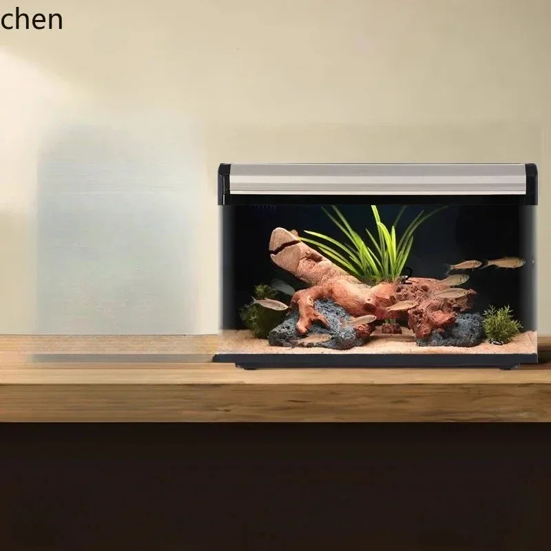 T6-  small goldfish tank living room household medium floor rectangular glass ecological aquarium