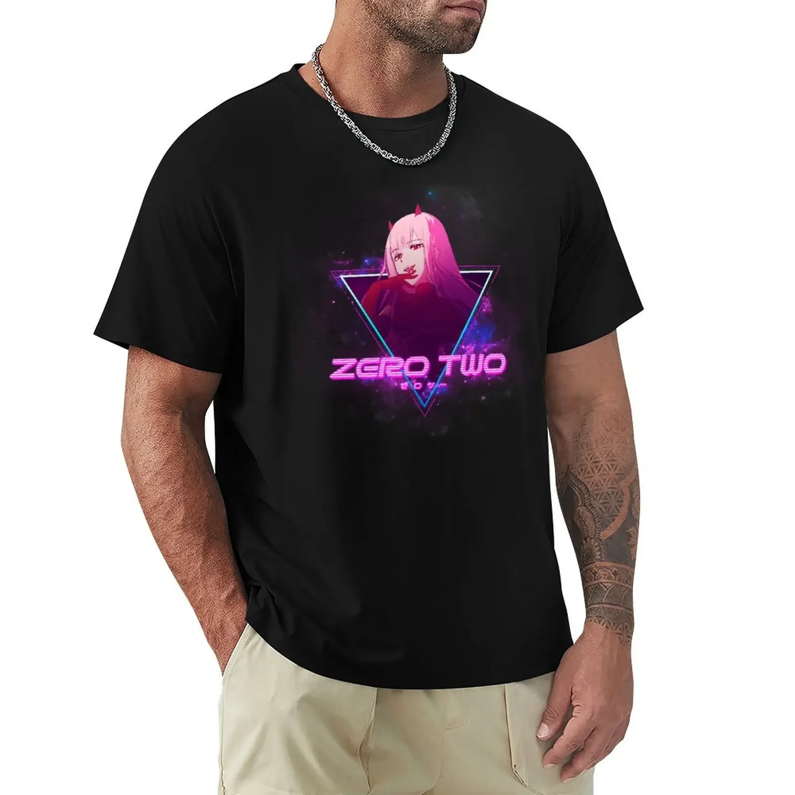 

Darling in the Franxx (Zero Two 002 Aesthetic) T-Shirt plus sizes blue archive oversized t shirt luxury clothes men