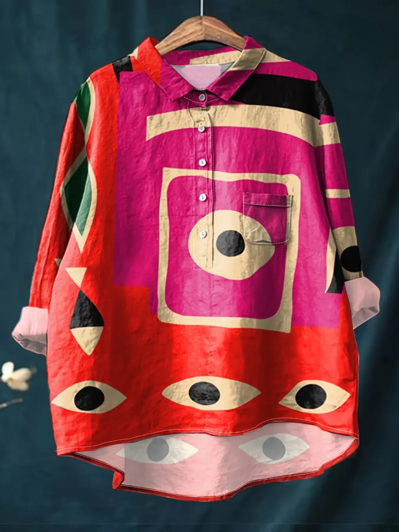 

2206 Spring/Summer/Autumn Wearing Women's Printed Collar Shirt - Colorful shirts with Egyptian style
