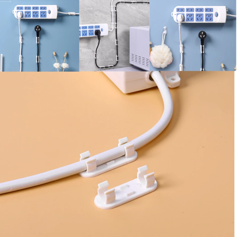 20/40 Stück selbstklebende Kabel-Organizer, Kunststoff-Kabelhalter-Clips für TV-PC-Kabel unter dem Schreibtisch, an der Wand, für Zuhause und Büro, Kabel-Organizer