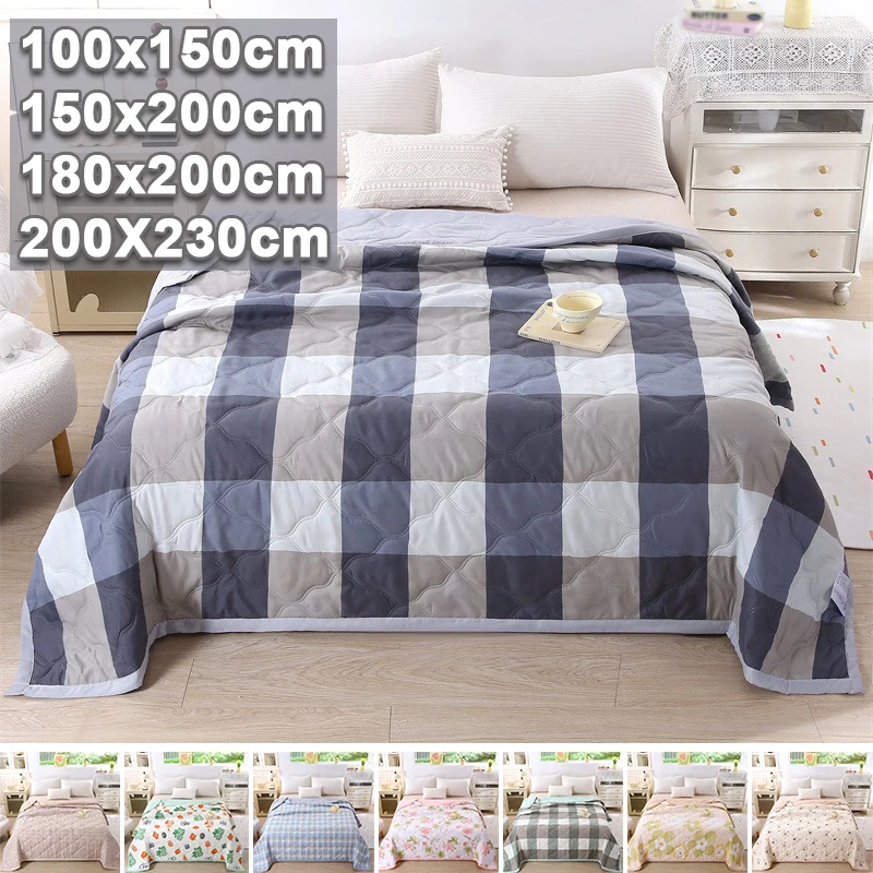 

1PC Soft Summer Quilt Skin Friendly Cool Breathable Lightweight Thin Air Conditioning Blanket for Bedroom Sofa Office Travel
