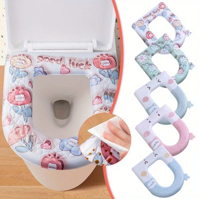 1PC Wasserdicht Cartoon-Muster Wc Sitz Abdeckung Hygienische für Keim Kostenloser Bad Zubehör Universal Wc Sitz Abdeckung