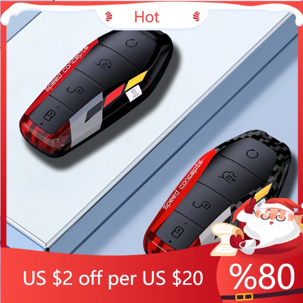 

Горячий карбоновый чехол для дистанционного ключа из АБС-пластика для BYD Song Plus Atto 3 Han EV Tang DM Qin, уплотнение дельфина, внутренние наклейки