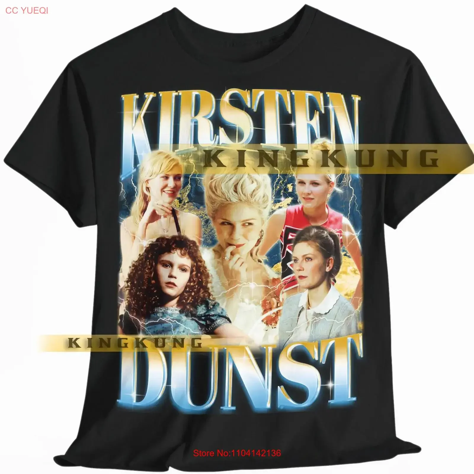 KIRSTEN DUNST T Shirt Vintage Retro 90s saf vintage Washed designer clothes Top For Everyday Wear Slightly Stretched Stylish