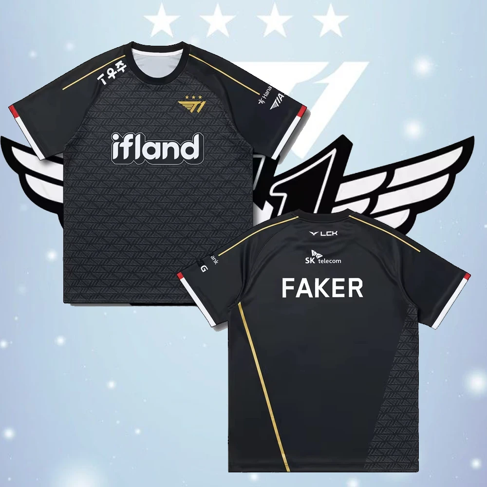 2024 League Of Legends SKT T1 Uniform Jersey Esports T Shirt LOL MSI Faker Men T-shirt Sports Game 3D Kids Short Sleeve Tops Tee