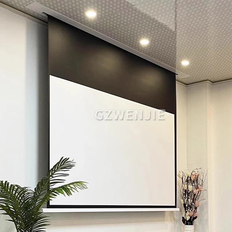 72 "/84" Decken montierte elektrische/motorisierte Projektions-/Projektions wand mit Glasfaser mattweiß für Heimkino