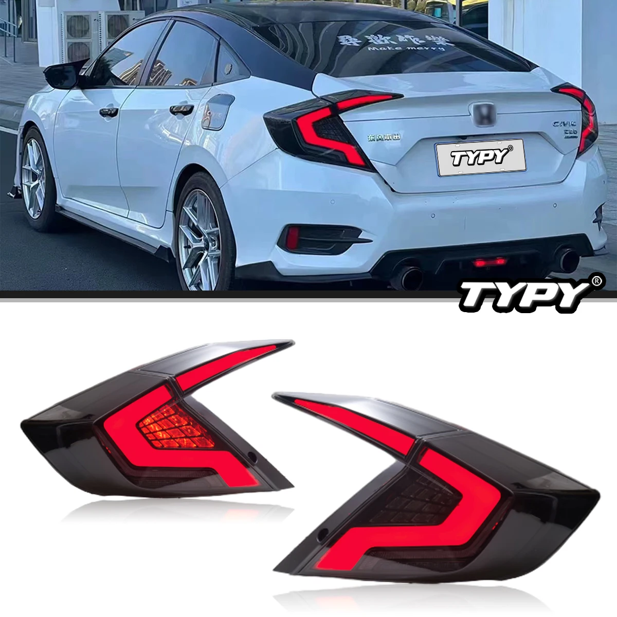 

TYPY Car Tail Lights For Honda Civic 10th 2016-2020 LED Car Tail Lamps Daytime Running Lights Dynamic Turn Signals