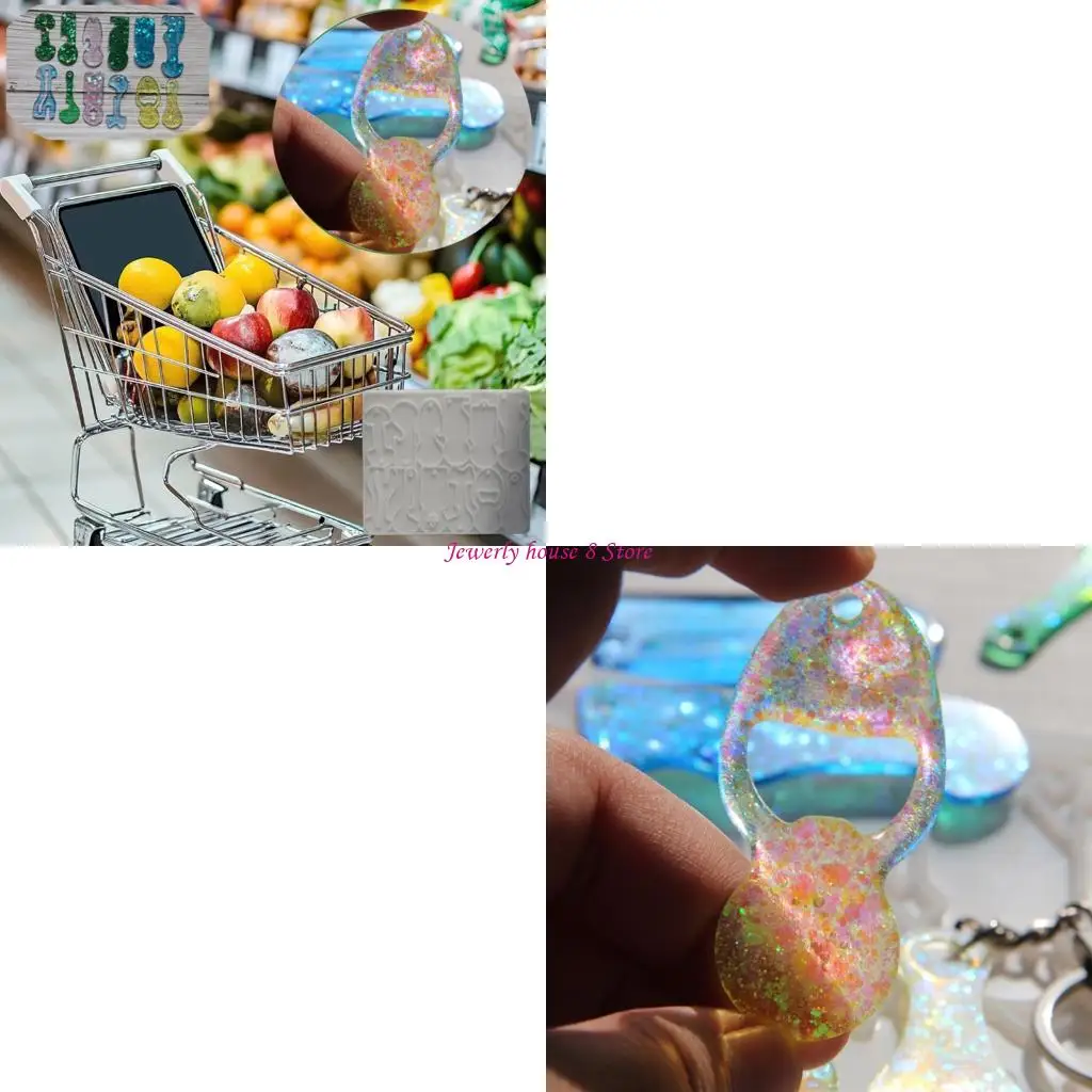 

Прочная силиконовая форма для жетонов в форме тележки для покупок, детализированный дизайн, брелок из смолы, принадлежности для