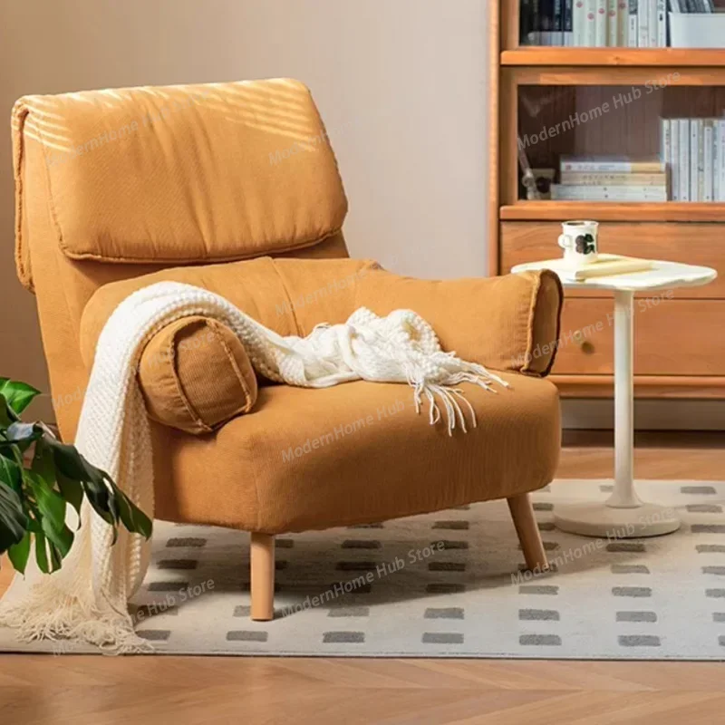 Fabric Household Chair Wood Recliner Trending Comfy Chair Brown Stretch Sillones Para Sala De Estar Living Room Furniture