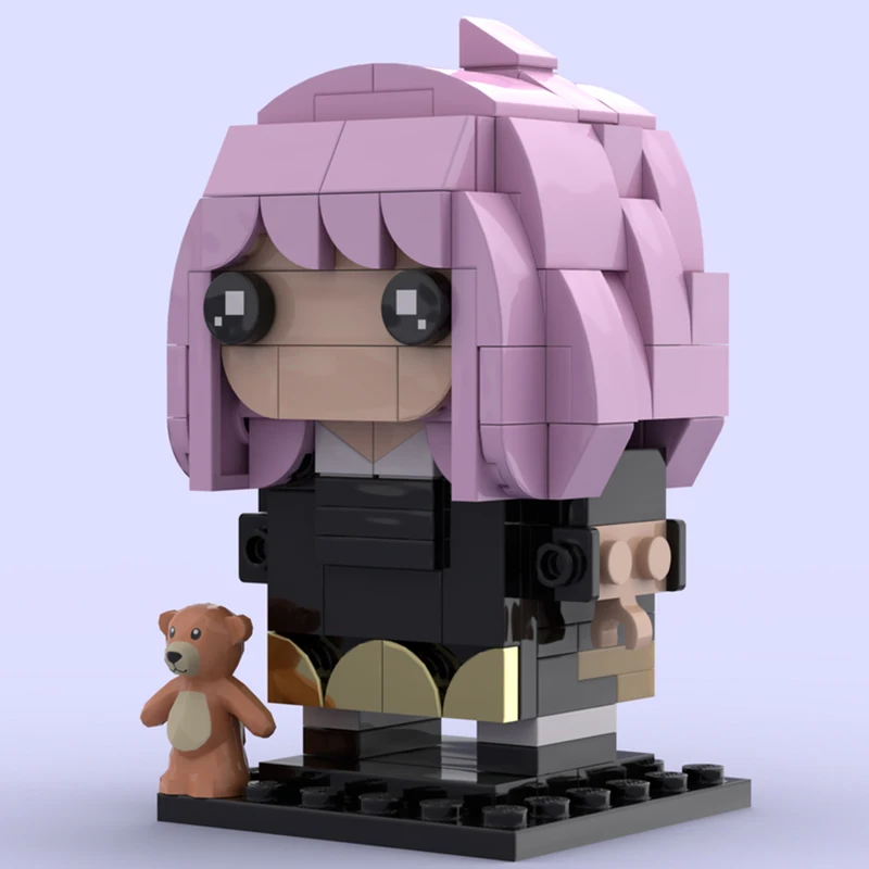 

164PCS MOC Creative Model Anya Forger Spy X Family Brickheadz DIY Ideas Assembly Building Blocks Birthday Gift Display Home Set