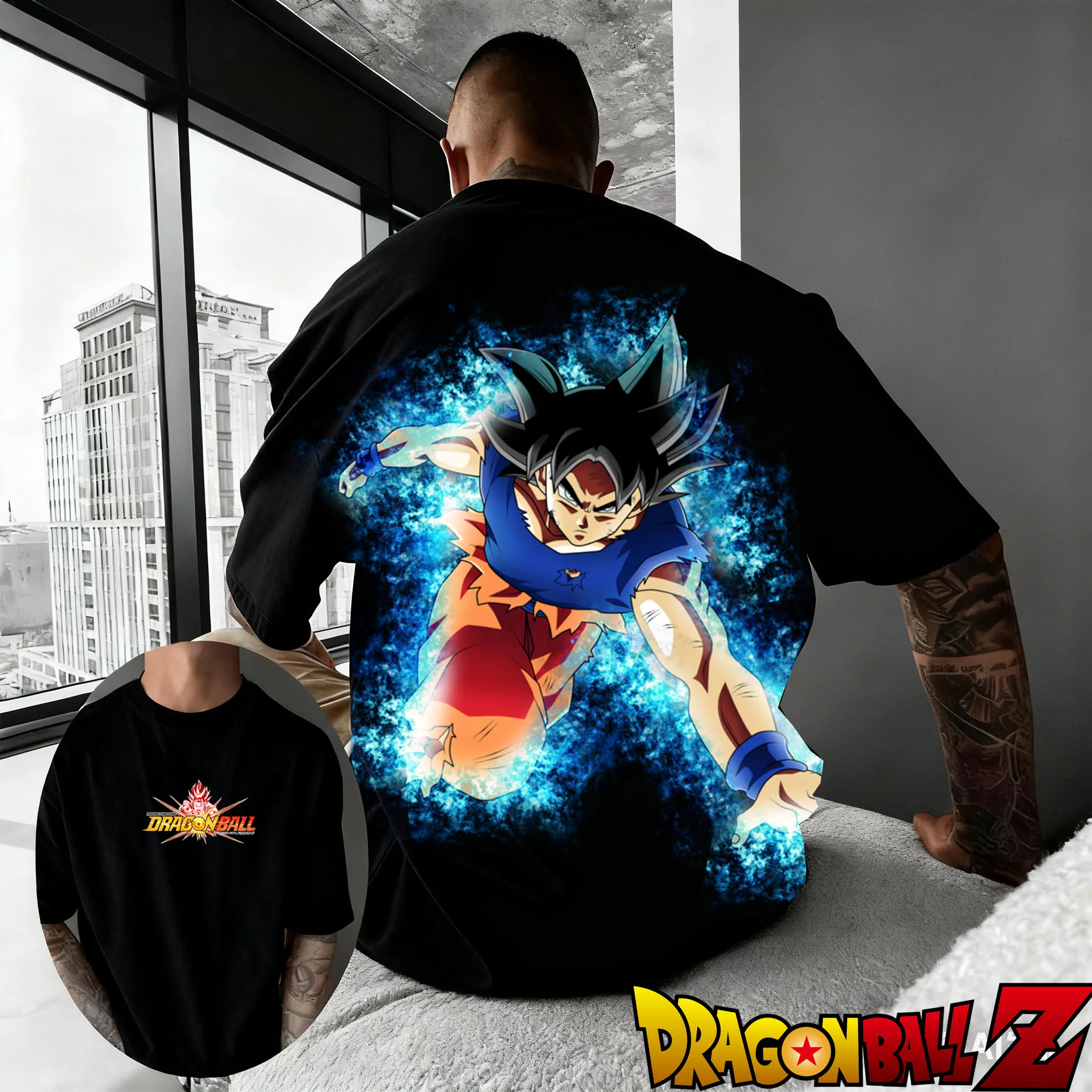 Anime "Dragon Ball" Anime Character Sun Wukong Pattern Print 2025 Summer Hot Selling Men's Women's Loose Casual Cotton T-shirt