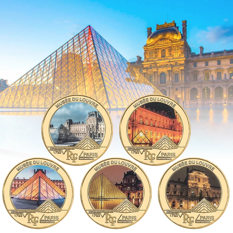 Art Craft Museum - Louvre Museum emas Foil koin peringatan