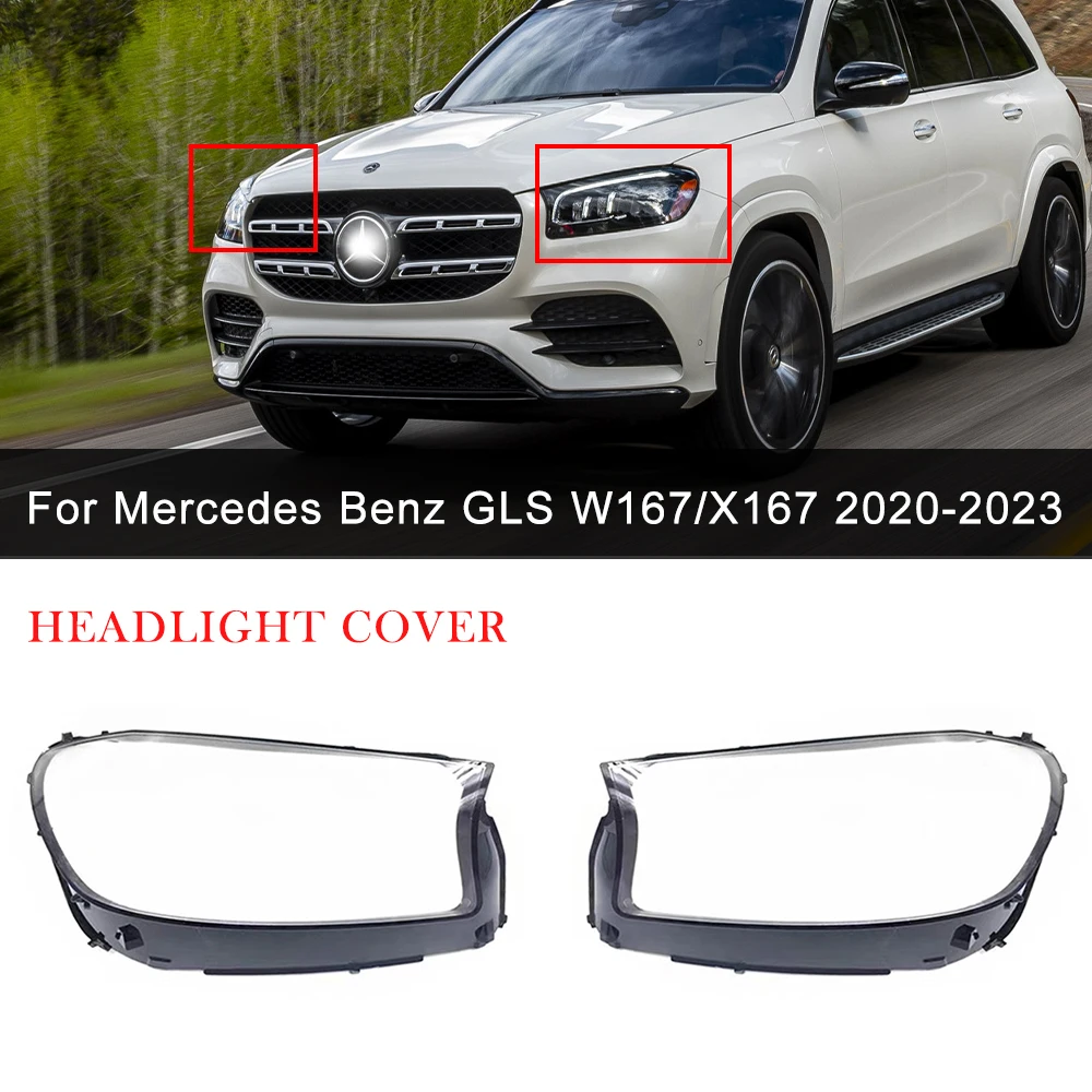 

Чехол для автомобильной фары Mercedes Benz GLS W167/X167 2020-2023, абажур из оргстекла, автомобильные аксессуары, искусственная оболочка