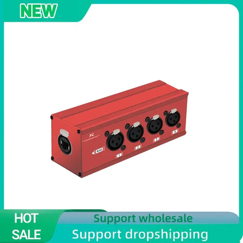 

Solid 4 Channel Multi Network 3Pin XLR To Ethercon RJ45 Cat5 Ethernet Extender For Live Stage,Audio Recording Studio Red