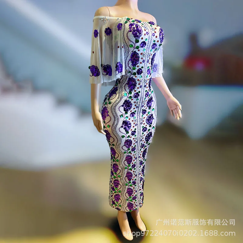 Chinese-style Improved Cheongsam Temperament Female Singer Stage Performance Clothes Birthday Party Company Annual Meeting Dress