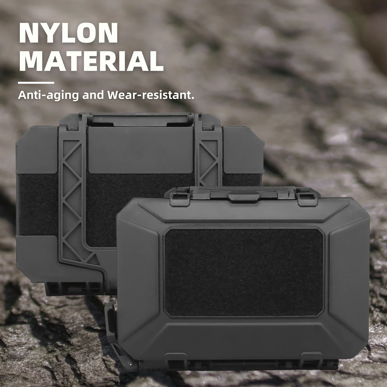 StoredCase Instand Equipment Box, Lockable Shockproof MOLLE System Workbench,Waterproof Protective Case Airsoft Outdoor