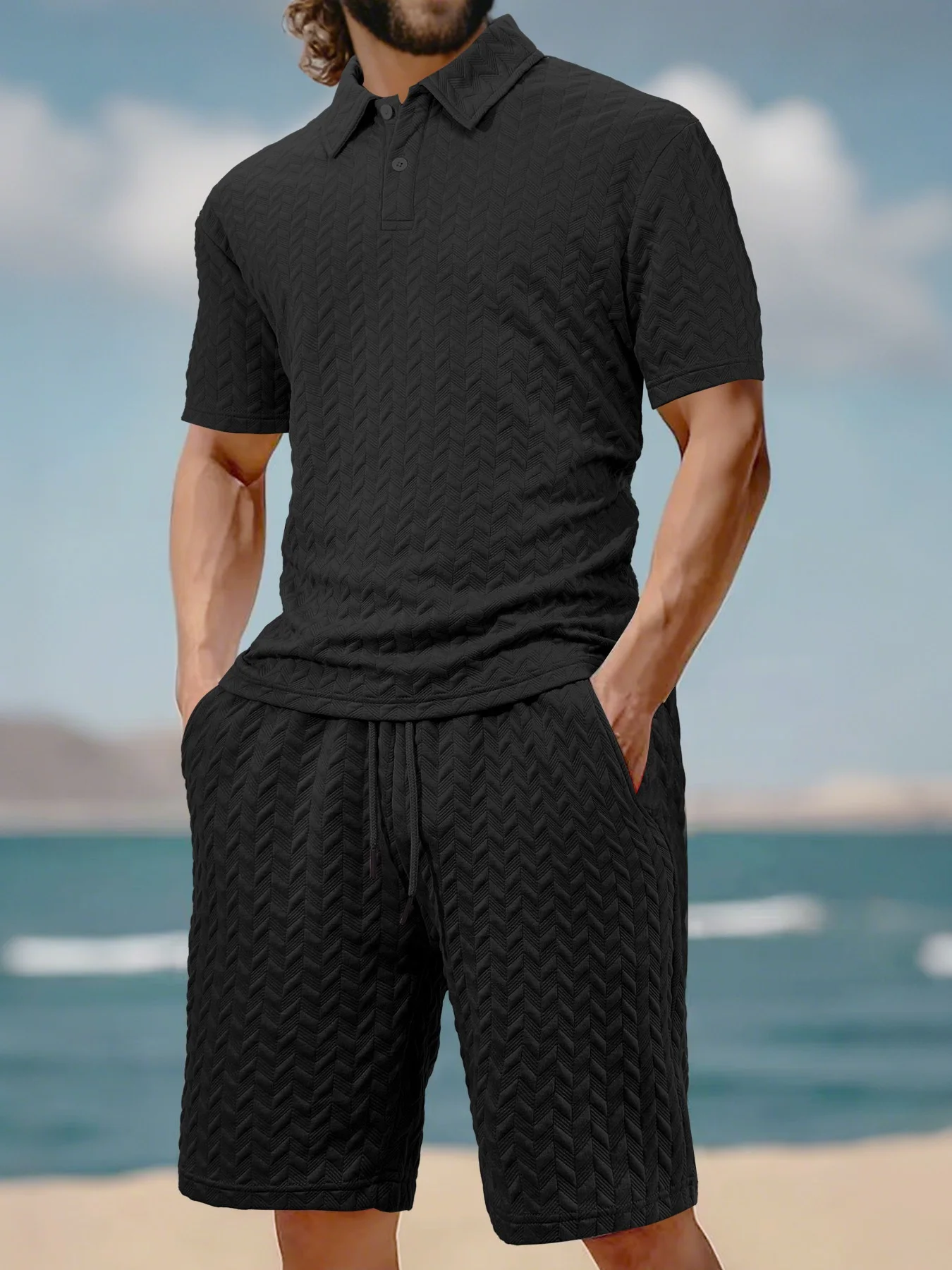 Men'S Fashion Color - Casual Sports Style Short Two Piece