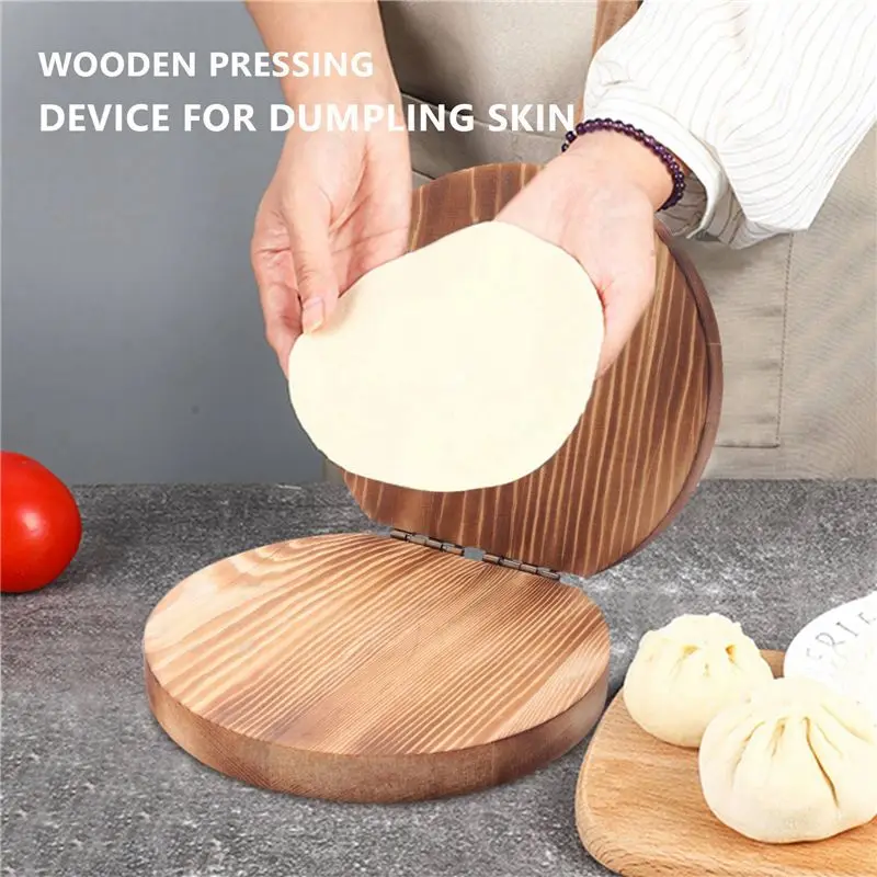 FLYY-3X Teigpresswerkzeug, Teigpresse, Holz-Teigpresse für Dumplings, Teigpresser für Dumpling-Wrapper C – Detail 5