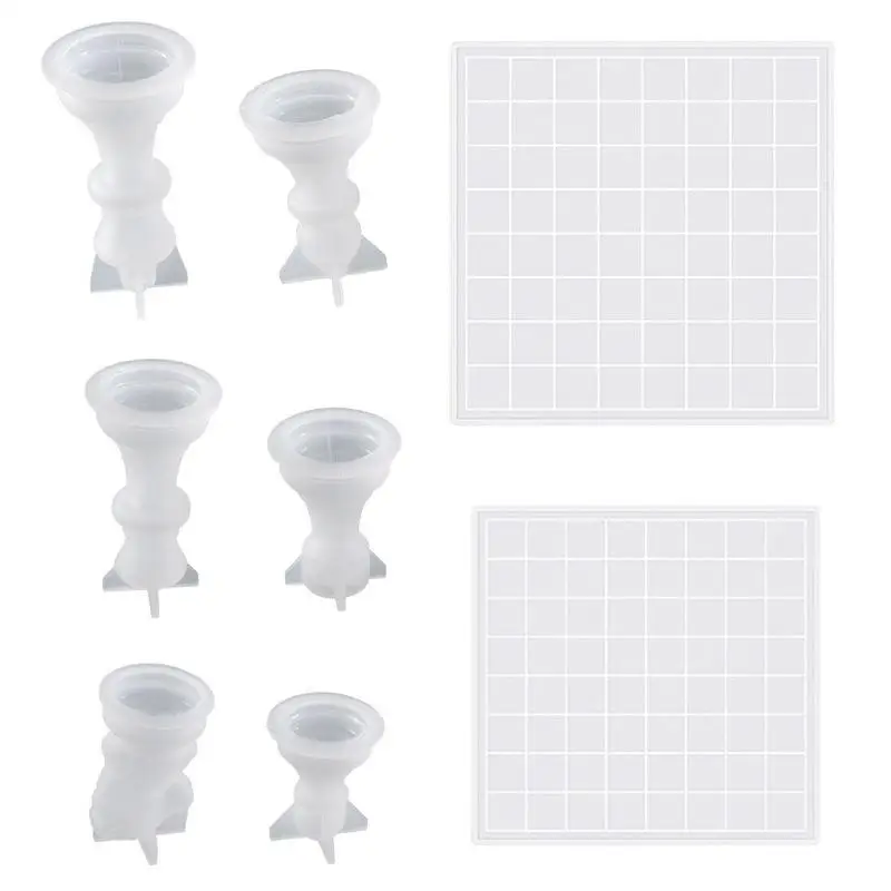Resin Chess Set Mold With Chess Board Silicone Resin Molds 3D Silicone Chess Resin Mold For DIY Crafts Making Birthday Gift view 5