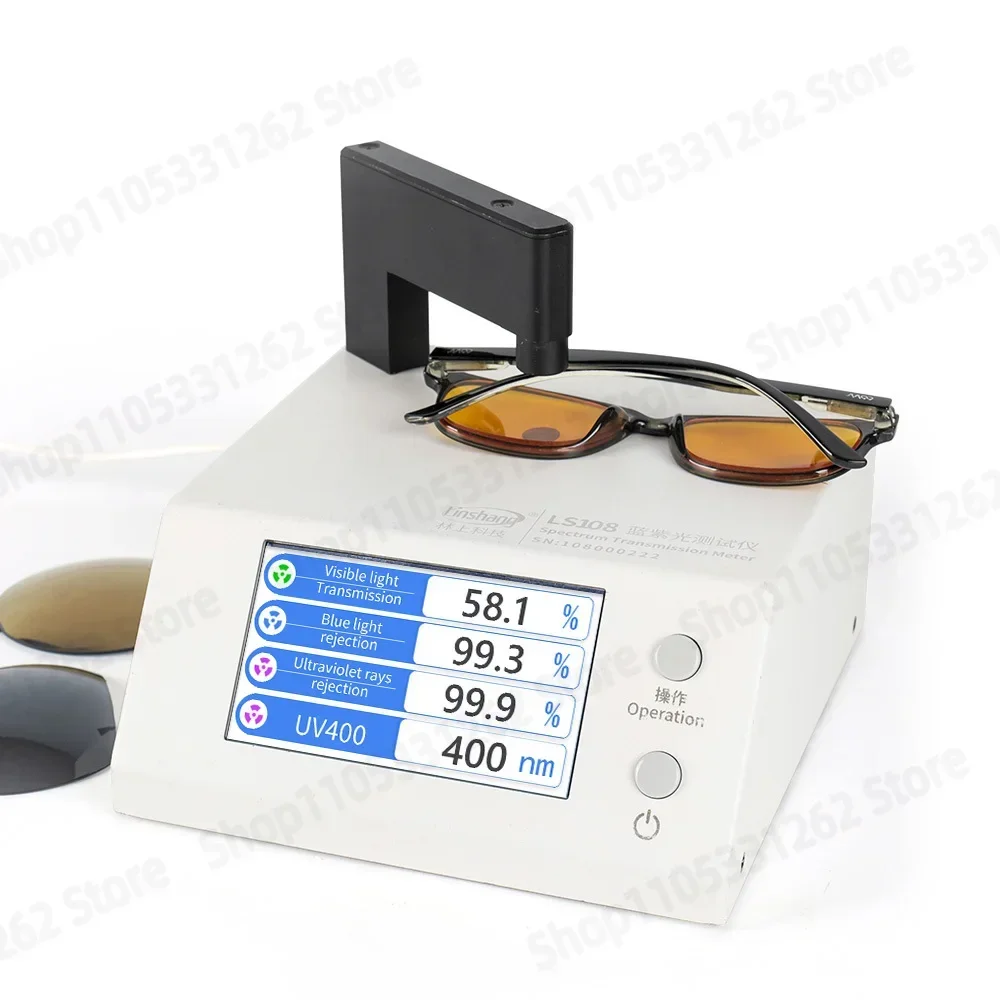 Linshang LS108 Blue Light Transmission Meter UV400 Tester for Glasses Lens Anti-Blue Light UV Rejection VLT Meter