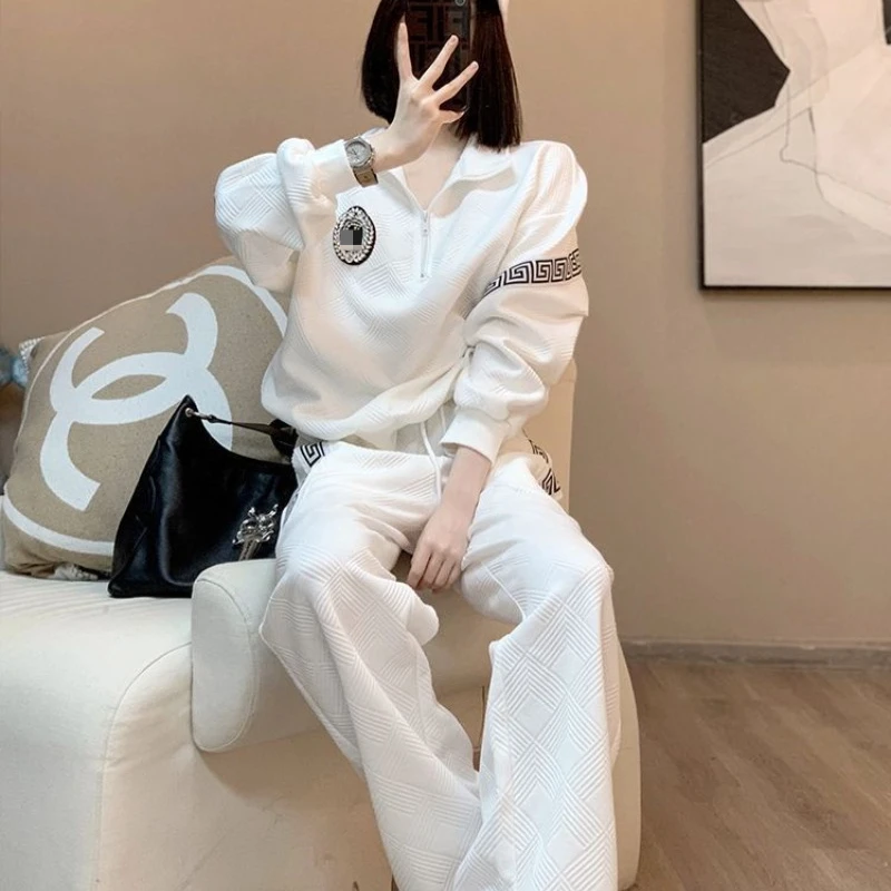 Fashionable And Sporty Women's Suit Autumn 2024 New Hoodie Two-piece Set