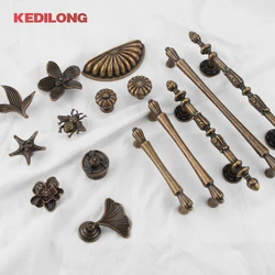 KEDLO antique brass retro knob furniture hardware kitchen cabinet antique handle drawer handle