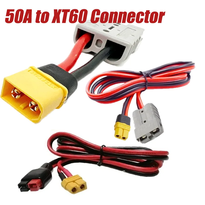 XT60 to 30A/50A Plug Power Charging Plug Cable for Electric Vehicle Lithium Battery Discharging Interface Adapter Wire 12AWG