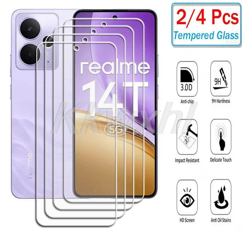 2-4PCS 9H HD Gehärtetes Glas Für Realme 14T 5G Realme14T5G Realme14 14T 5G 6,67" Screen Protector Abdeckung Film